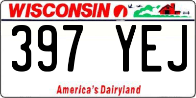 WI license plate 397YEJ