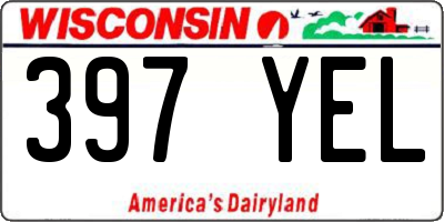 WI license plate 397YEL