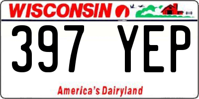 WI license plate 397YEP
