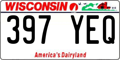 WI license plate 397YEQ