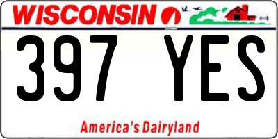 WI license plate 397YES