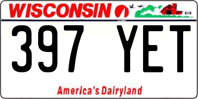 WI license plate 397YET