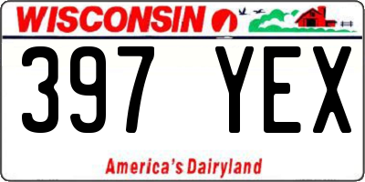 WI license plate 397YEX