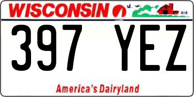 WI license plate 397YEZ