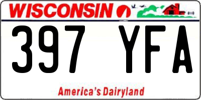 WI license plate 397YFA