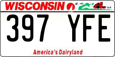 WI license plate 397YFE