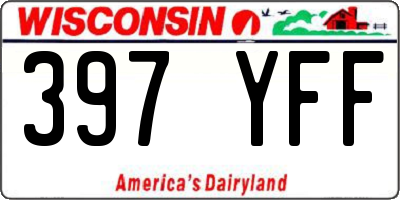 WI license plate 397YFF