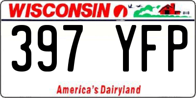 WI license plate 397YFP