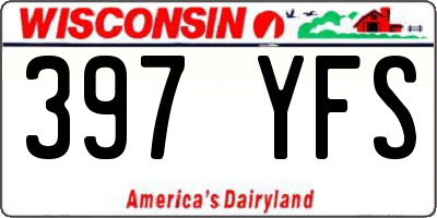 WI license plate 397YFS