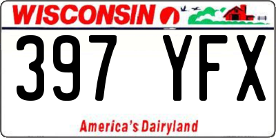 WI license plate 397YFX