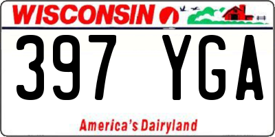 WI license plate 397YGA