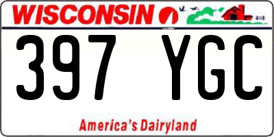 WI license plate 397YGC
