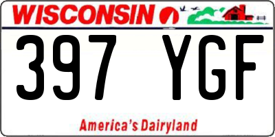 WI license plate 397YGF