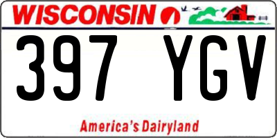 WI license plate 397YGV