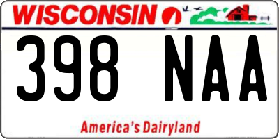 WI license plate 398NAA