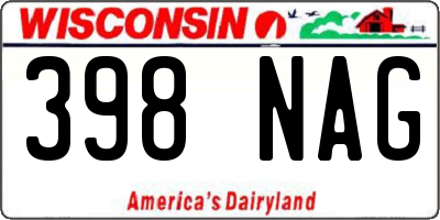 WI license plate 398NAG