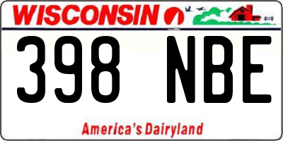 WI license plate 398NBE