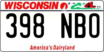 WI license plate 398NBO