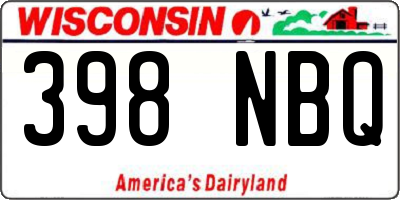 WI license plate 398NBQ