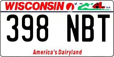 WI license plate 398NBT