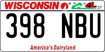 WI license plate 398NBU