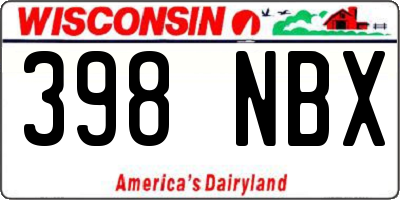 WI license plate 398NBX