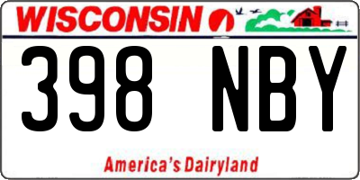 WI license plate 398NBY