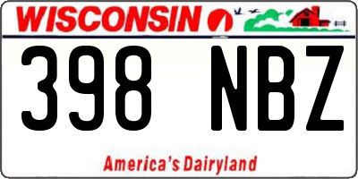 WI license plate 398NBZ