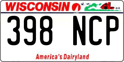 WI license plate 398NCP