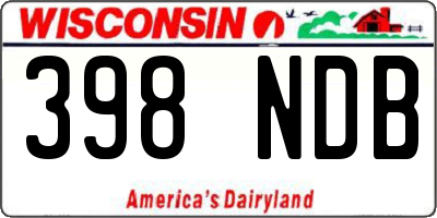 WI license plate 398NDB