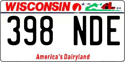 WI license plate 398NDE