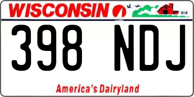 WI license plate 398NDJ