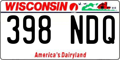 WI license plate 398NDQ