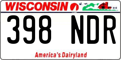 WI license plate 398NDR