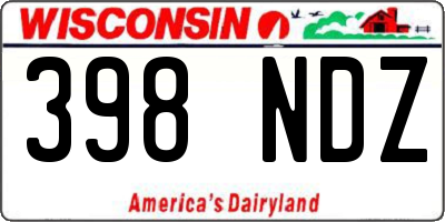 WI license plate 398NDZ