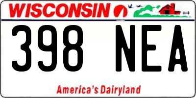 WI license plate 398NEA
