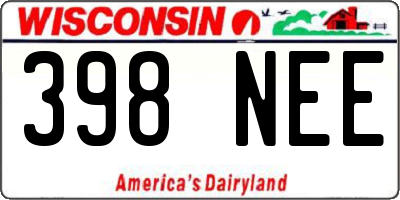 WI license plate 398NEE