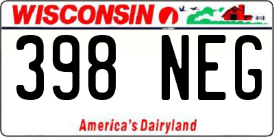WI license plate 398NEG