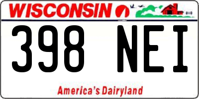WI license plate 398NEI