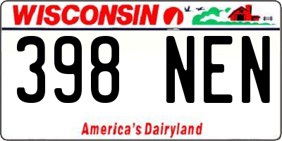 WI license plate 398NEN