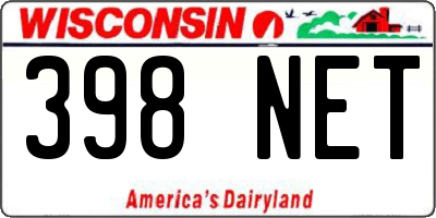 WI license plate 398NET
