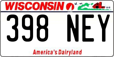 WI license plate 398NEY