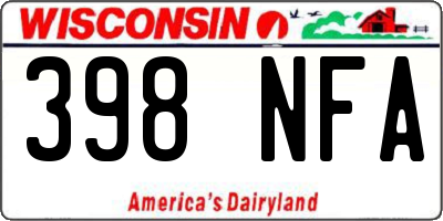 WI license plate 398NFA