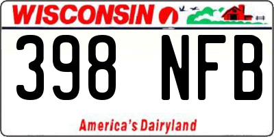WI license plate 398NFB