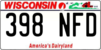 WI license plate 398NFD