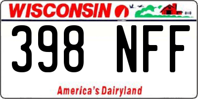 WI license plate 398NFF