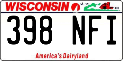 WI license plate 398NFI