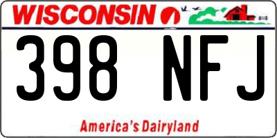 WI license plate 398NFJ