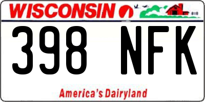 WI license plate 398NFK