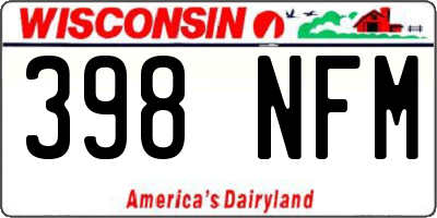 WI license plate 398NFM